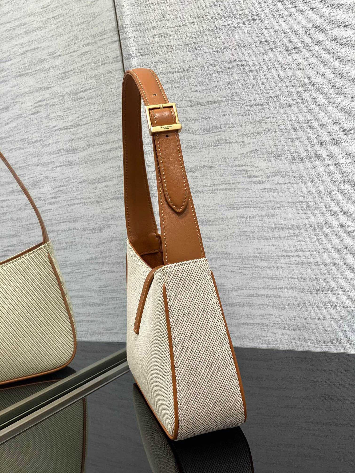 YSL’s New Spring and Summer Show Armpit Bag - White/Brown 30533 | Sandra Bags - Image 4