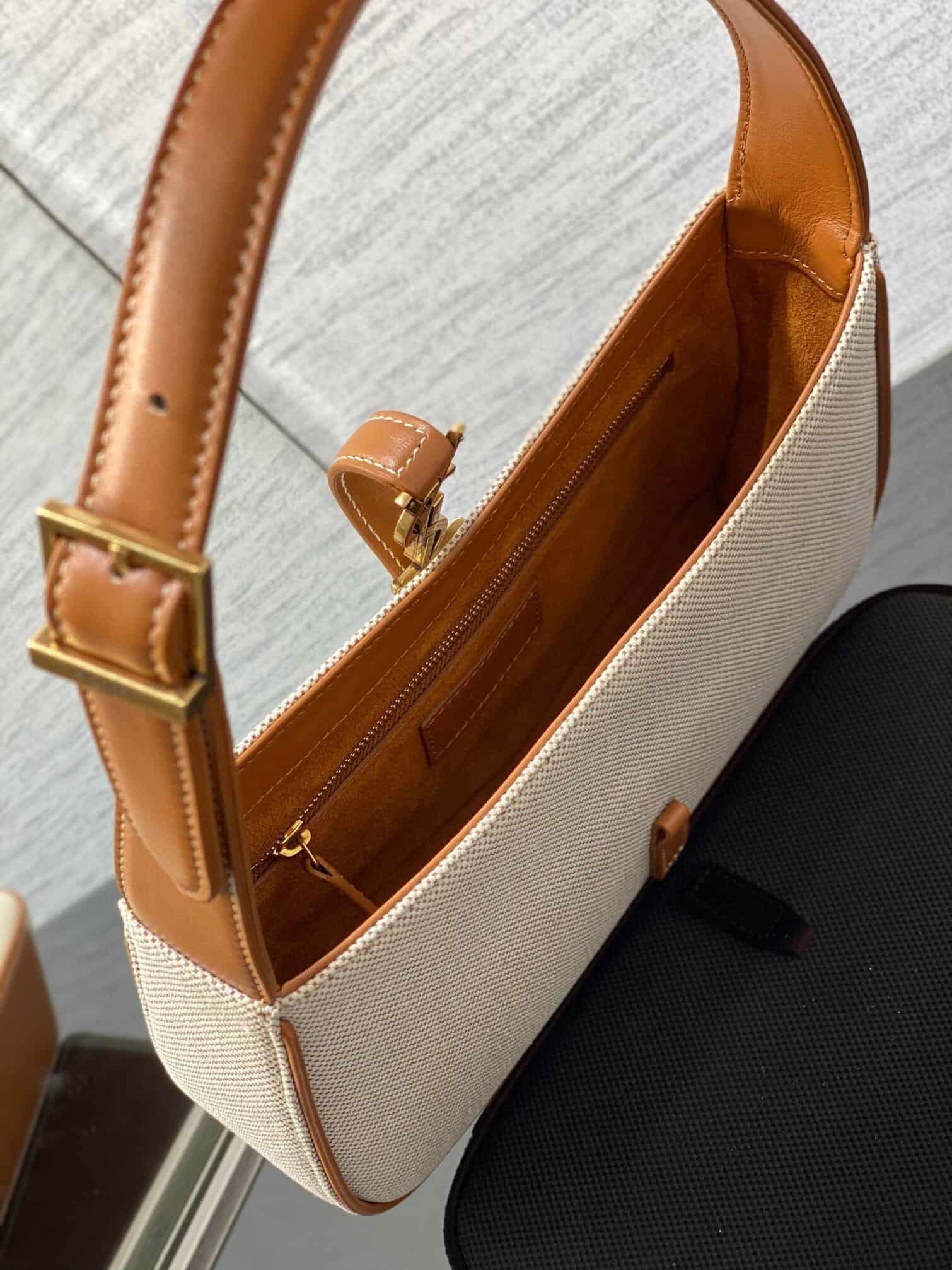 YSL’s New Spring and Summer Show Armpit Bag - White/Brown 30533 | Sandra Bags - Image 2