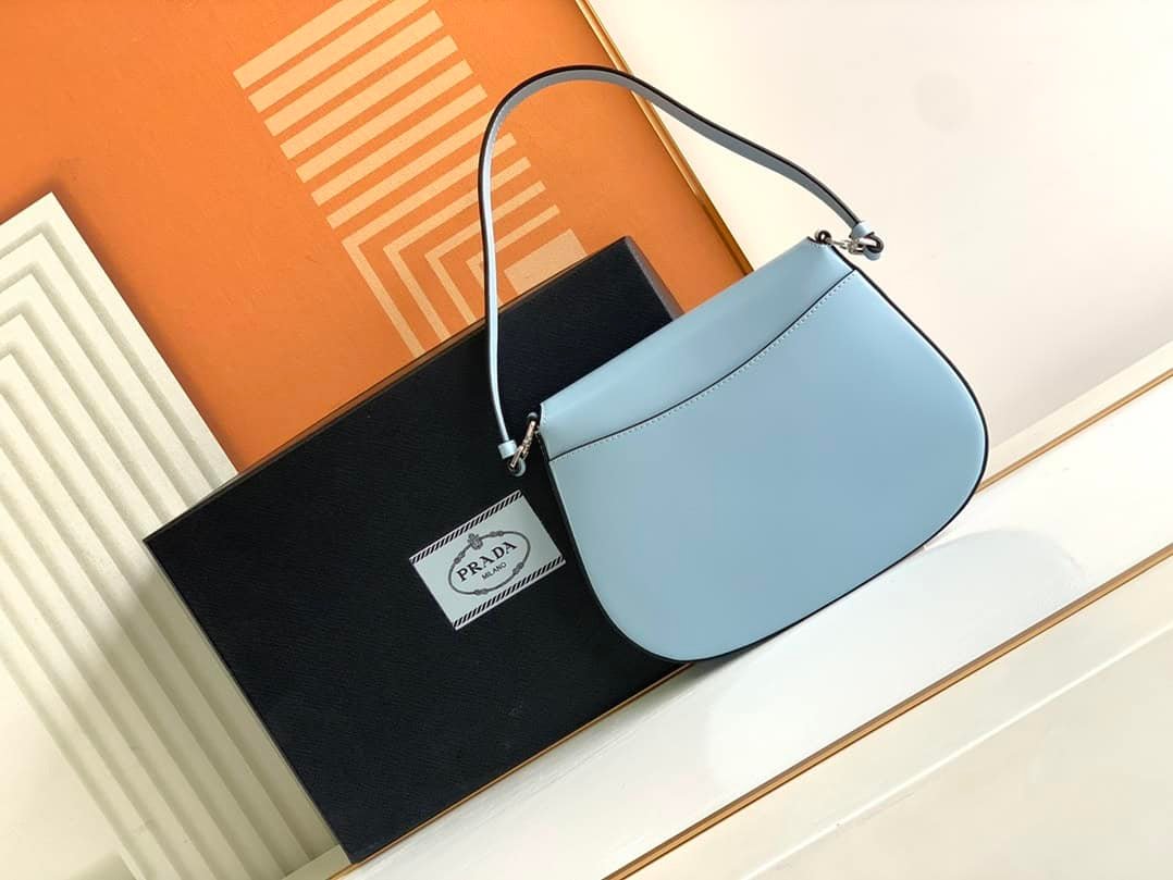 Prada Small Armpit Bag - Flip Interstellar Blue 99844 | Sandra Bags - Image 4