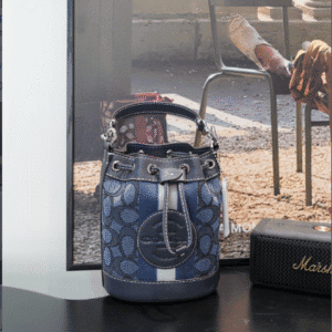 Coach Midnight Blue Dempsey Mini Bucket Bag 83738 | Sandra Bags