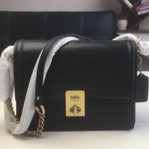 Coach Hutton Crossbody Bag Flip Messenger Bag - Black 32677 | Sandra Bags