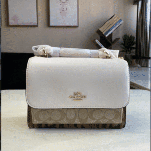 Coach Klare Rivet Clamshell Accordion Bag - White 93717 | Sandra Bags