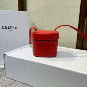 Celine Boxtriomphe Three-dimensional Small Bucket Bag - Red 91179 | Sandra Bags