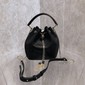 Bulgari Snake Skin Bucket Handbag - Black 17498 | Sandra Bags