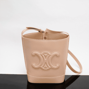 Celine Cuir Triomphe Small Smooth Cow Leather Bucket Bag - Peach 68530 | Sandra Bags