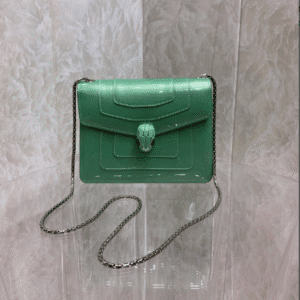 Bulgari Small Size Single Layer Single Chain Handbag – Green 61119 | Sandra Bags