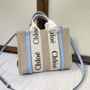 Chloe Woody Small Shoulder Strap Tote Bag - Blue 49722 | Sandra Bags