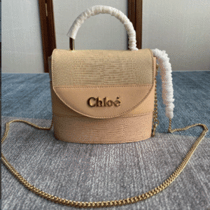 Chloe Small Aby Lock Crocodile Handbag - Cream 44752 | Sandra Bags