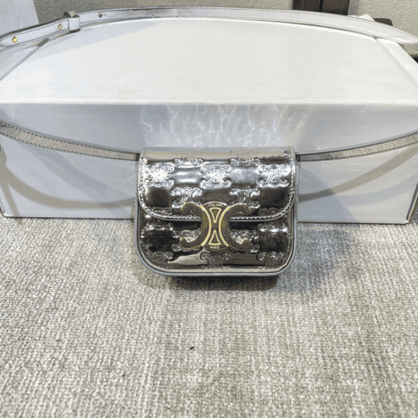 Celine Mini Headphone Bag - Silver 72953 | Sandra Bags
