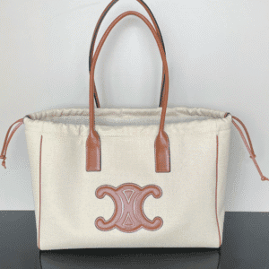 Celine Cabas Triomphe Tote Drawstring Bag - White 51456 | Sandra Bags