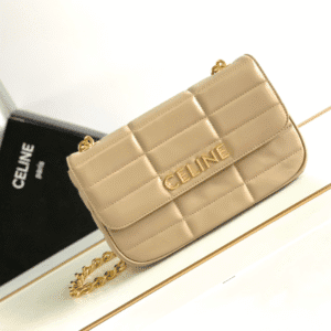 Celine Matelassé Monochrome Quilted Shoulder Bag - Cream 38241 | Sandra Bags