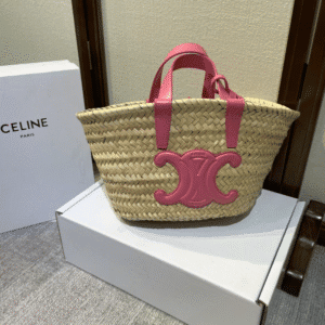 Celine Spring And Summer Straw Bag - Pink 99521 | Sandra Bags