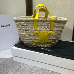 Celine Spring And Summer Straw Bag - Yellow 71494 | Sandra Bags