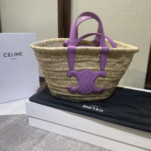 Celine Spring And Summer Straw Bag - Purple 48908 | Sandra Bags