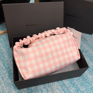Alexander Wang Velvet Handbag - Pink Plaid 99988 | Sandra Bags