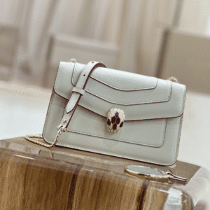 Bulgari Serpenti Forever Shoulder Bag - White With Powder 27866 | Sandra Bags