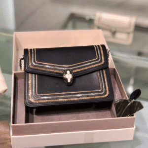 Bulgari Serpenti Diamond Blast Chain Bag - Black 24398 | Sandra Bags