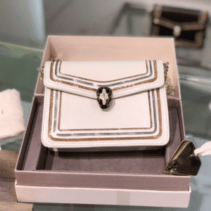 Bulgari Serpenti Diamond Blast Chain Bag - White 40916 | Sandra Bags