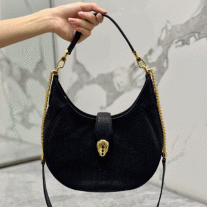 Bulgari Serpenti Ellipse Series Large Crossbody Bag - Black 39173 | Sandra Bags