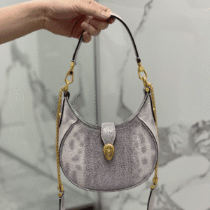 Bulgari Serpenti Ellipse Series Small Crossbody Bag - Gray 66008 | Sandra Bags