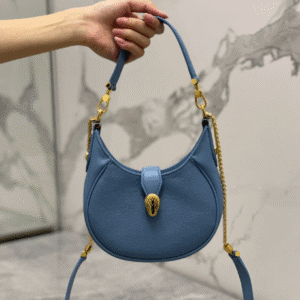 Bulgari Serpenti Ellipse Series Small Crossbody Bag - Blue 13073 | Sandra Bags