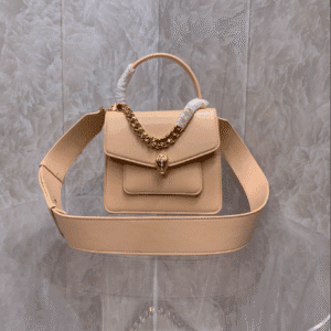 Bulgari Maxi Chain Magenta Spinel Purple Lambskin Small Handbag - Cream 30332 | Sandra Bags