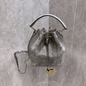 Bulgari Snake Skin Bucket Handbag - Gray 70801 | Sandra Bags