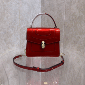Bulgari Serpenti Snake Head-shaped Buckle Handbag - Red 90510 | Sandra Bags