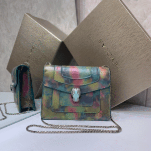 Bulgari Water Snake Skin Snake Head Small Bag 78938 | Sandra Bags