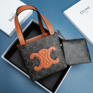Celine Triomphe Logo Embossed Calfskin Cube Handbag 51455 | Sandra Bags