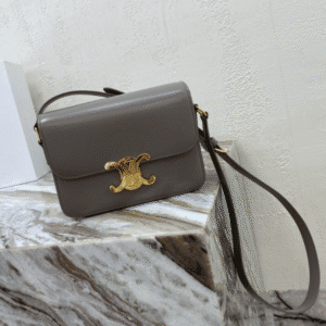 Celine Teen Triomphe Canvas And Calfskin Handbag - Gray 29279 | Sandra Bags