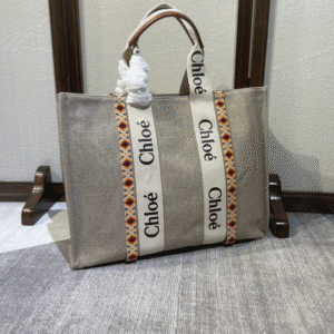 Chloe Woody Diamond Embroidered Large Tote Bag 65138 | Sandra Bags