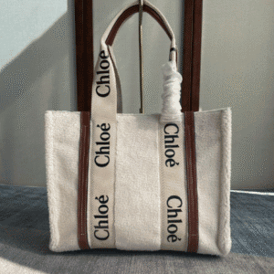 Chloe Lamb Wool Woody Medium Tote Bag - Brown 42028 | Sandra Bags