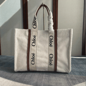 Chloe Lamb Wool Woody Large Tote Bag - Brown 55245 | Sandra Bags