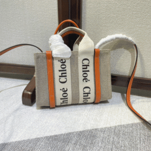 Chloe Woody Mini Shoulder Strap Tote Bag - Orange 23725 | Sandra Bags