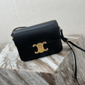Celine Teen Triomphe Calfskin Handbag - Black 73065 | Sandra Bags