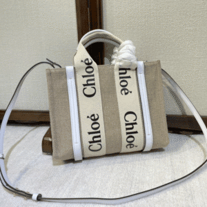 Chloe Woody Small Shoulder Strap Tote Bag - White 60621 | Sandra Bags