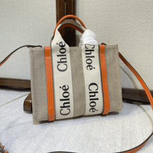 Chloe Woody Small Shoulder Strap Tote Bag - Orange 38138 | Sandra Bags