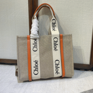 Chloe Woody Medium Shoulder Strap Tote Bag - Orange 74237 | Sandra Bags