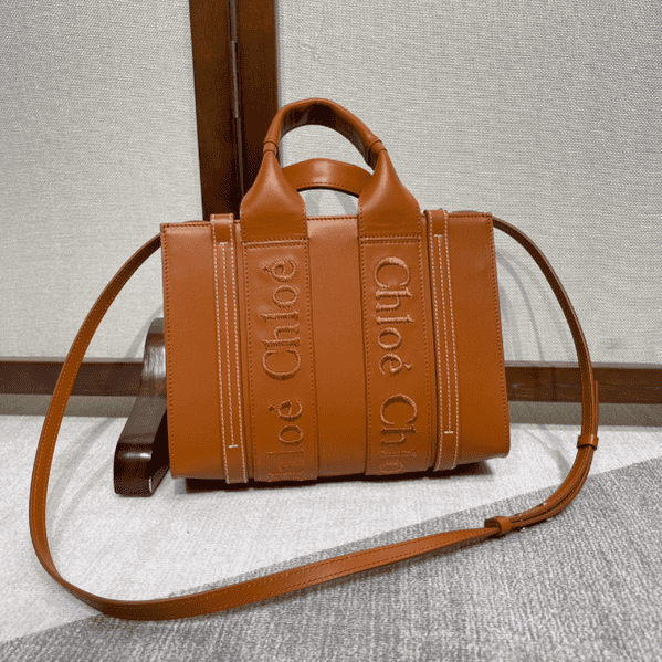 Chloe 22S Woody Large Tote Bag - Brown 11713 | Sandra Bags