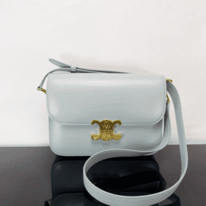 Celine Teen Triomphe Calfskin Handbag - White 34721 | Sandra Bags