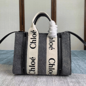 Chloe Woody Small Tote Bag - Gray 80921 | Sandra Bags