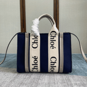 Chloe Woody Small Tote Bag - Blue 35503 | Sandra Bags