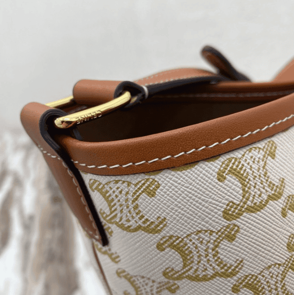 Celine Triomphe Canvas Medium Bucket Bag - Brown 25177 | Sandra Bags - Image 2