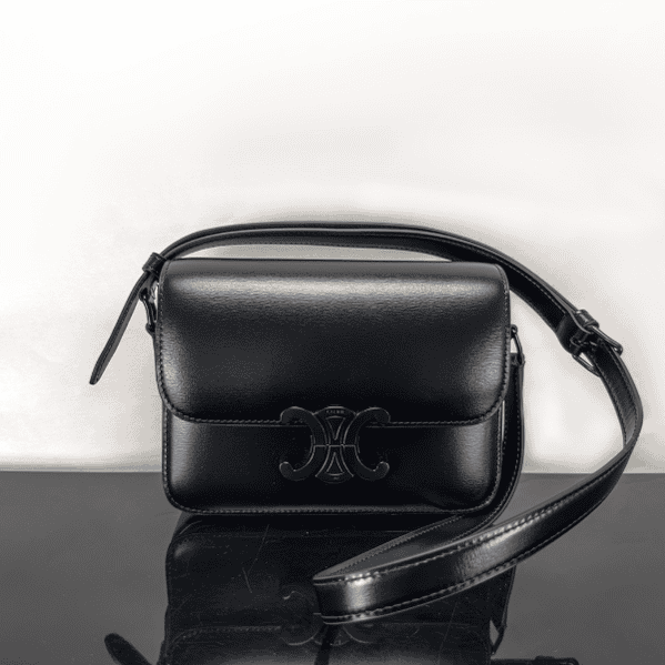 Celine Teen Triomphe Calfskin Handbag - Black 43443 | Sandra Bags