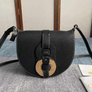 Chloe Darryl Extreme Dark Saddle Bag - Black 29501 | Sandra Bags