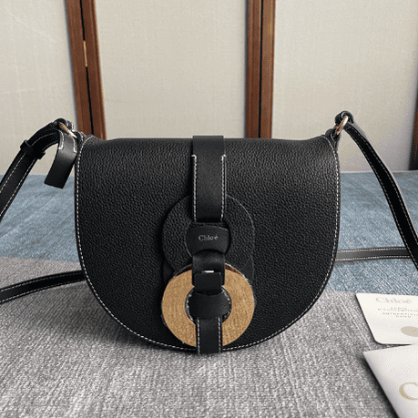 Chloe Darryl Extreme Dark Saddle Bag - Black 29501 | Sandra Bags