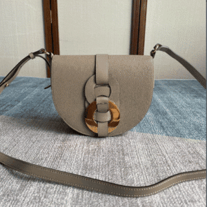 Chloe Darryl Elegant Light Gray Saddle Bag 91646 | Sandra Bags