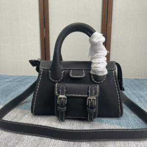 Chloe Edith Buffalo Leather Mini Handbag - Black 99417 | Sandra Bags