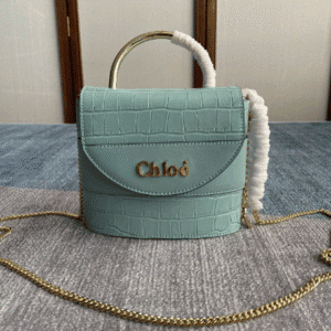 Chloe Small Aby Lock Crocodile Handbag - Blue 73481 | Sandra Bags